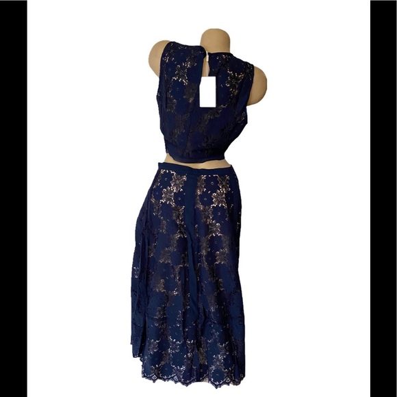 Foxiedox Atiqah Two Piece Maxi Dress Navy Lace NWT - Picture 4 of 4